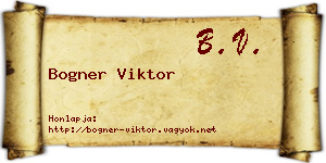Bogner Viktor névjegykártya