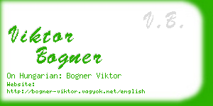 viktor bogner business card